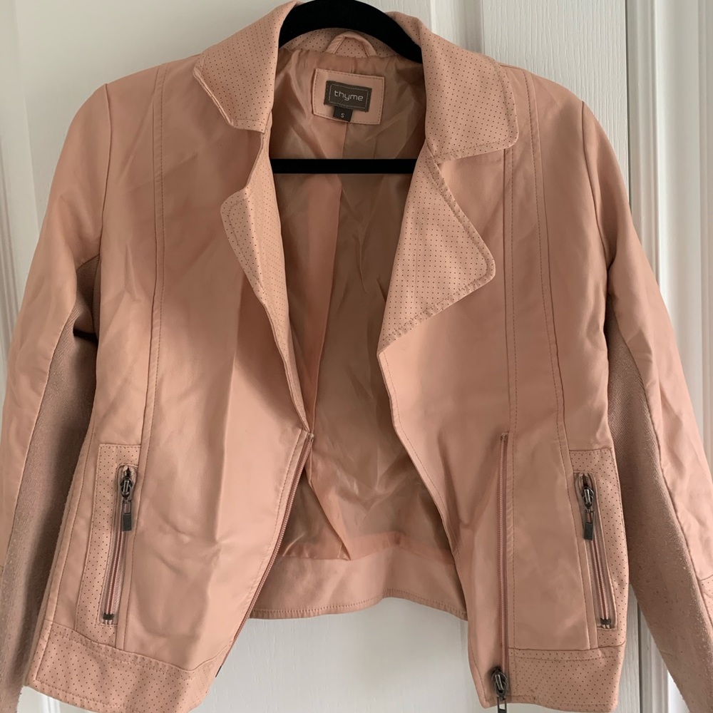 Pink leather jacket